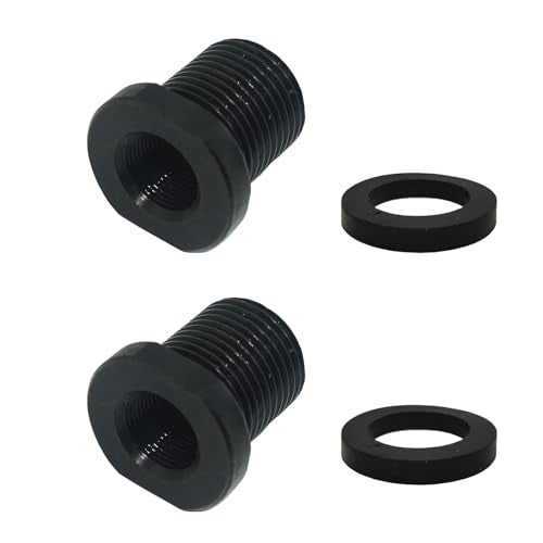 Gugaguga 2 Pcs Thread Adapters and Washers, 1/2x28-3/4x16, Black - Image 1