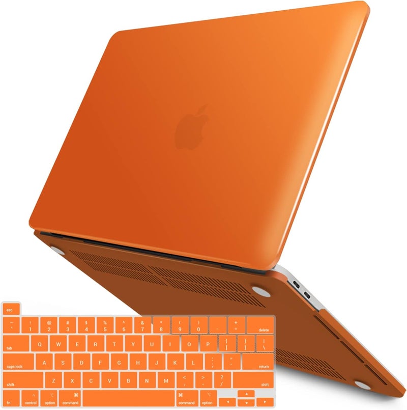 I Benzer Compatible with 2025 2024 M2 MacBook Pro 13 Inch Case 2025-2016 M1 A2338 A2289 A2251 A2159 A1989 A1706 A1708, Hard Shell Case & Keyboard Cover for Mac Pro 13, Orange, T13OR+1A - Image 1