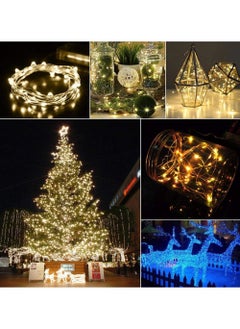 Generic Fairy Christmas Diwali Lights Battery Operated10M/33ft/100 LED Warm White String Light Waterproof Battery Case Indoor Lights for Xmas Tree Wedding Party Events Garden Spring Decoration  - Image 4