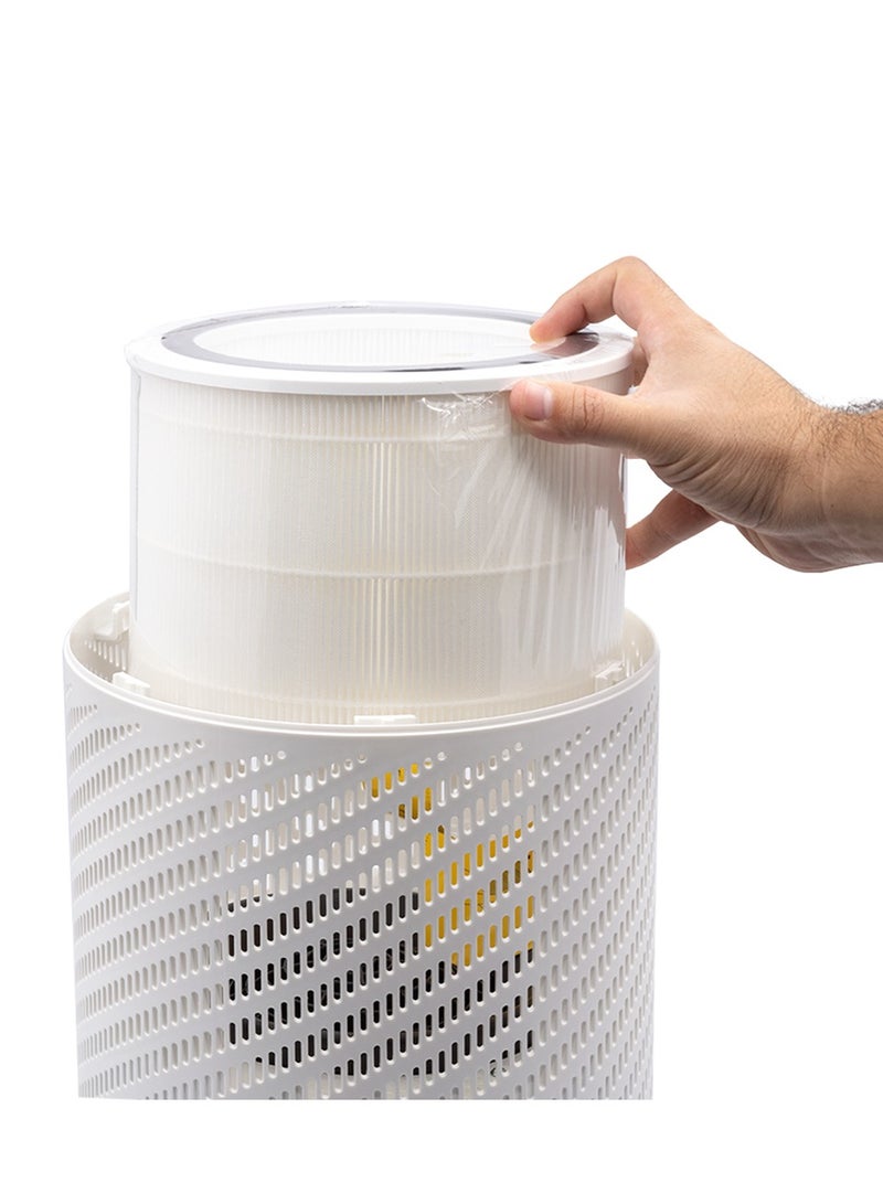 evvoli Air Purifier with Extra Filter Suitable for Medium Rooms - 27㎡ Coverage EVAP-27W-Filter-27 White - Image 5