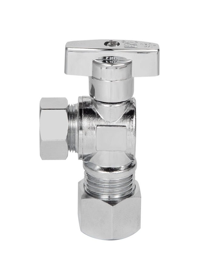 Breezliy Heavy Duty Angle Stop Valve 1/2" Nom (5/8" OD) Comp x 3/8" OD Comp, 1/4-Turn Operation，High quality lead-free brass (2PCS) - Image 4