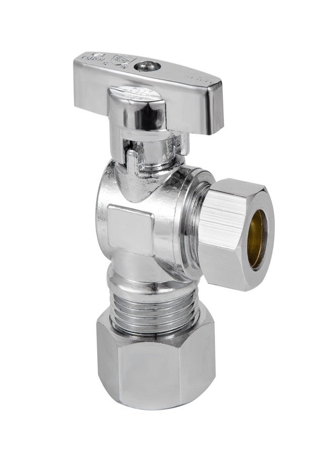 Breezliy Heavy Duty Angle Stop Valve 1/2" Nom (5/8" OD) Comp x 3/8" OD Comp, 1/4-Turn Operation，High quality lead-free brass (2PCS) - Image 5