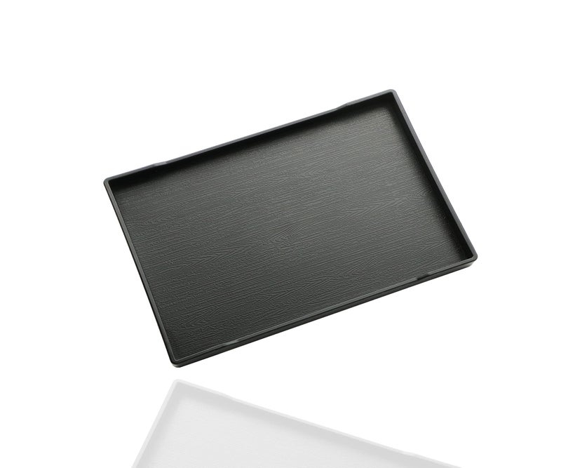 VCREATC Small Black Mini Serving Tray 85 x 63 inch for Serving Accessory Spa Coffee Drinks Wine Tea Bar Party Seasoning Perfume or Display Use