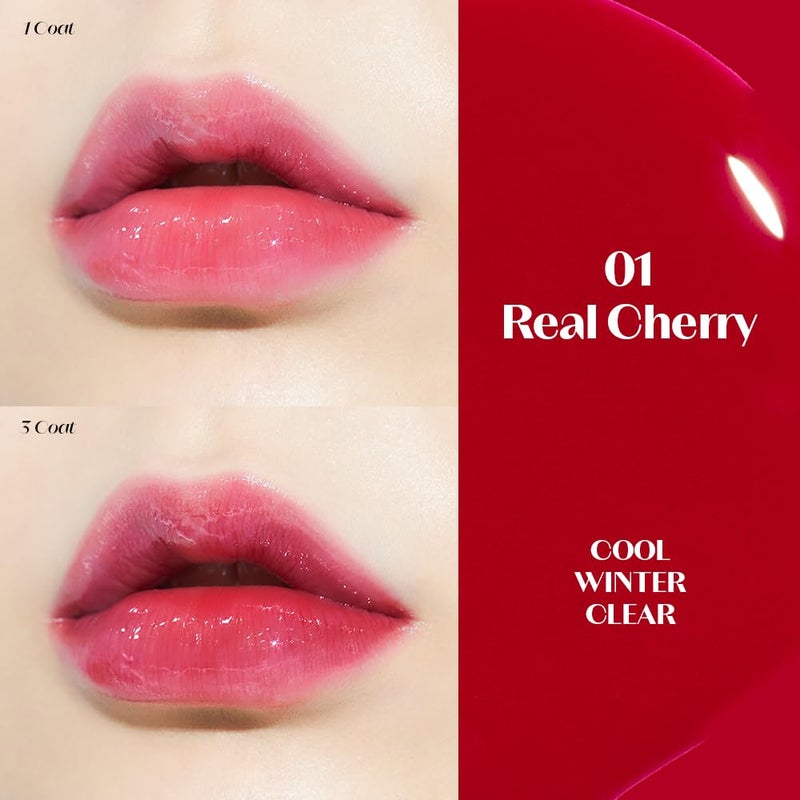 Etude Dear Darling Lip Oil Tint Juicy Moisture Rich Formula Shade 01 Real Cherry 42ml - Image 2