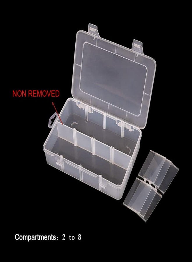 Vidifor 2 Packs 8-Compartments Art Supply Container, Clear Plastic Organizer Box with Dividers for Crafts Jewelry Fishing Tackles Hardware Metal - Image 4