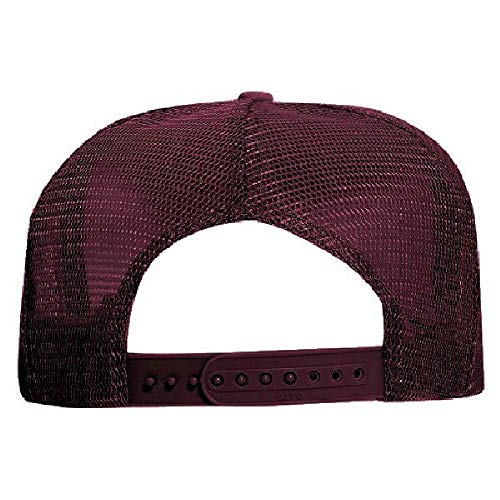 OTTO Polyester Foam Front 5 Panel High Crown Mesh Back Trucker Hat - Burg. Marn - Image 4