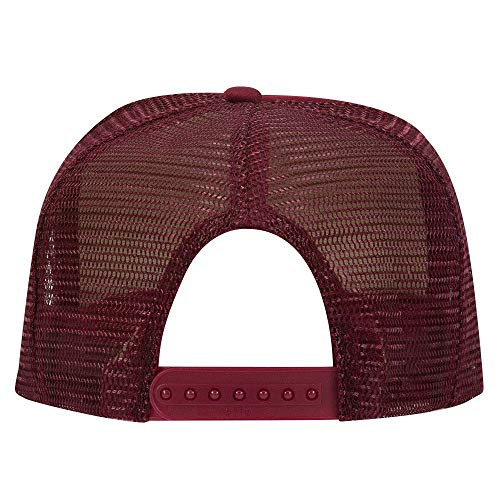 OTTO Polyester Foam Front 5 Panel High Crown Mesh Back Trucker Hat - Burg. Marn - Image 3