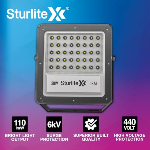 Sturlite Zuper 30 W LED Flood Light| Cool White 6500K Color Temperature LED Lamp| IP66 Waterproof Surge Protection Focus Light for Factory, Garage, Parking, Garden, Playground & Shop - (Pack of 2) - Image 3