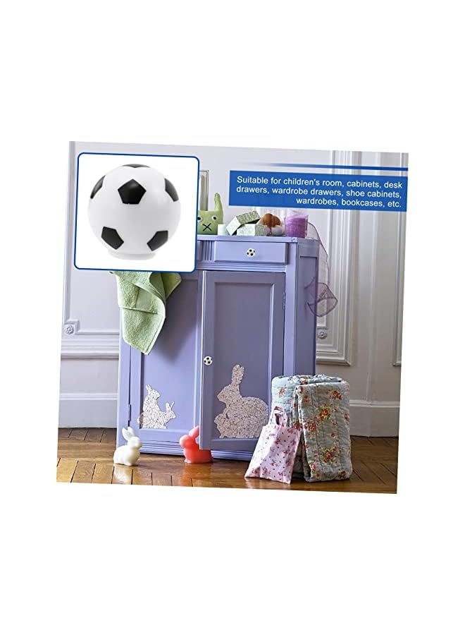The Bros 5pcs Football Handle Cabinet Knobs Accessories Boy Room Furniture Soccer Dresser Knob Vintage Drawer Pulls Kids Furniture Pull Handle for Drawer Kitchen Cabinet Children's Room Abs - Image 2