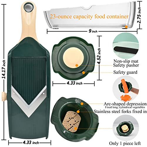 NACOLUS Adjustable Mandoline Slicer for Kitchen - Ultra Sharp V-Blade with Container, Julienning Slicer for Potatoes, Apples, Onions, Tomatoes - Image 4