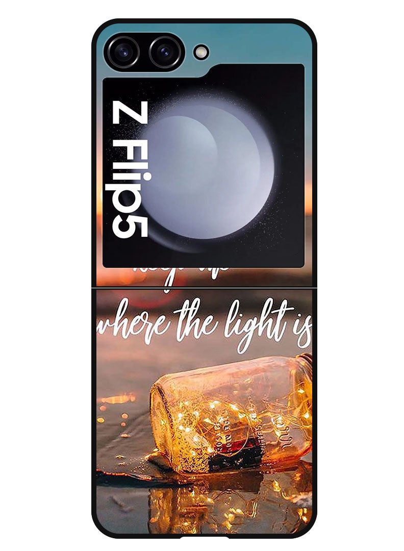 Theodor Protective Case Anti Scratch Shock Proof Bumper Cover For Samsung Galaxy Z Flip 5 Keep Me Where The Light - Image 1