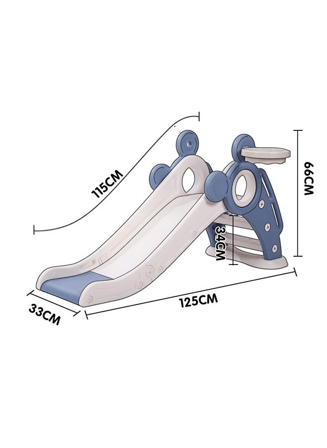 GROIC - Folding Slides for Kids, Upgraded 3 in 1 Childre Slides, Indoor/Outdoor Toddler Slide with Basketball and Hoop, Freestanding Foldable Large Backyard Slide, Slide Set for Toddlers - Image 1