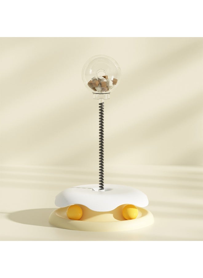 Multifunctional Interactive Cat Toy with Transparent Leaking Food Ball, Tunnel Base with Play Balls, Flexible Spring Wand for Movement Stimulation, Mental Stimulation and Boredom Relief Toy for Indoor Cats, Suitable for All Cat Sizes - Image 1