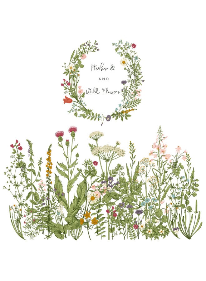 Pastoral Plants Flowers Garland Wall Stickers Door Bedroom Decals - Image 2
