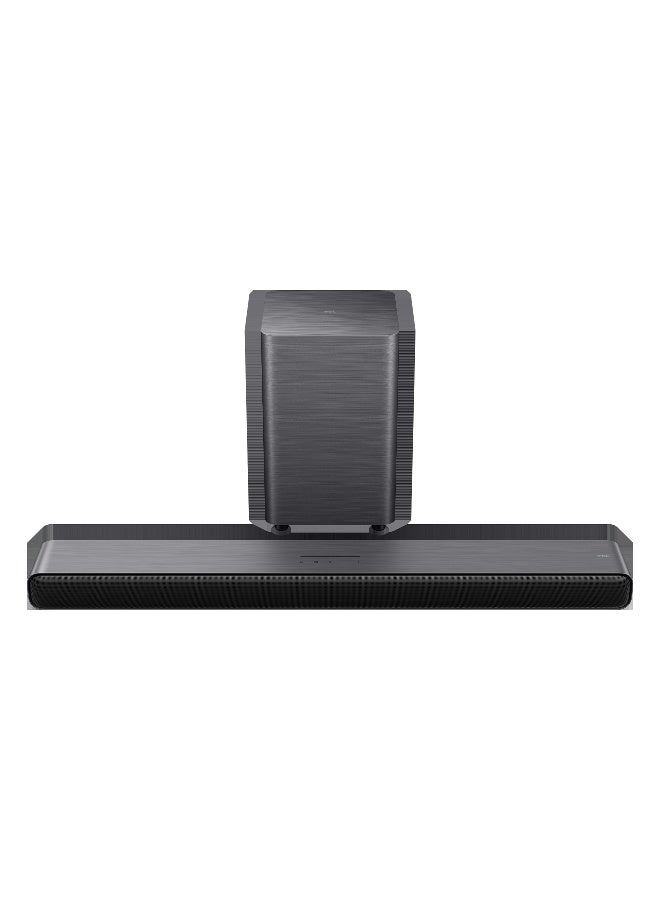 تي سي إل شريط صوت TCL 2.1 قناة دولبي أتموس مع مضخم صوت لاسلكي، DTS Virtual:X، تكيف صوتي بالذكاء الاصطناعي، توتي كورال، باس عميق وقوي، S55H - Image 1