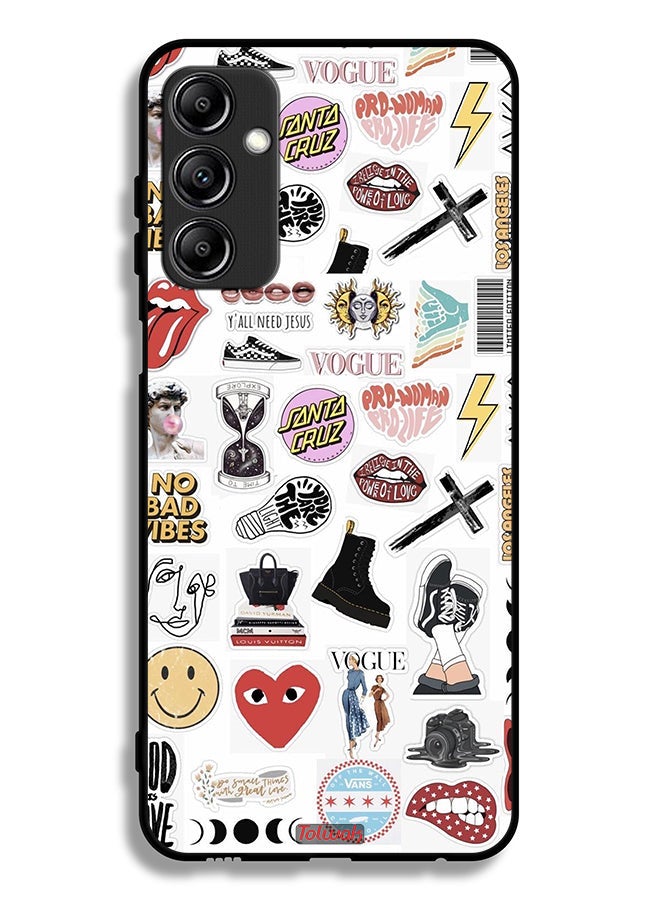 Tolwak Samsung Galaxy A14 5G Protective Case Cover No Bad Vibes Stickers - Image 1