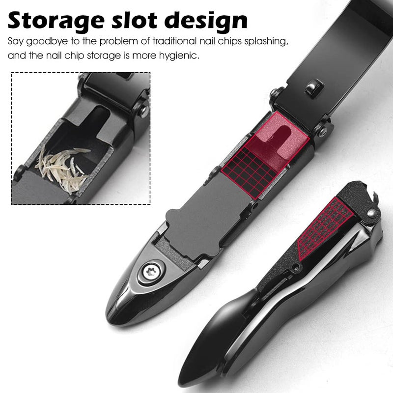 M'AYCREATE MAYCREATE® Nail Clippers For Men Nail File Set Stainless Steel Foldable Nail Cutter with Organizer Case Anti Splash Nail Clipper Toenail Clippers Travel Portable Nail Clipper - Image 3