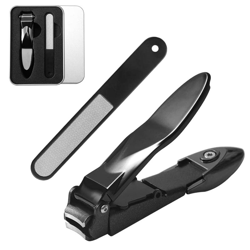 M'AYCREATE MAYCREATE® Nail Clippers For Men Nail File Set Stainless Steel Foldable Nail Cutter with Organizer Case Anti Splash Nail Clipper Toenail Clippers Travel Portable Nail Clipper - Image 1