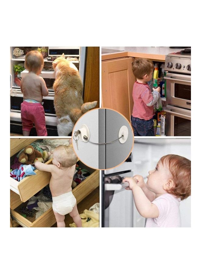 Child Proof Refrigerator Lock With 2 Keys White - Image 3