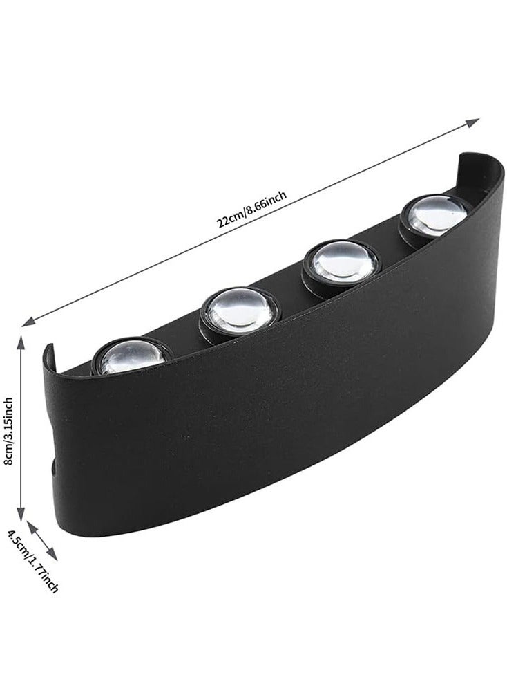 Muyixin ضوء حائط داخلي مقاوم للماء حديث، مصباح حائط بقدرة 8 واط، ضوء حائط داخلي لأعلى ولأسفل، مصباح مثبت على الحائط باللون الأسود غير اللامع للحدائق، والمداخل - Image 5