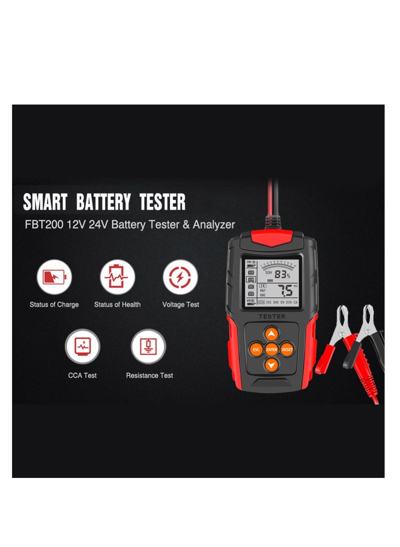 Generic Car Battery Tester - Eacam 12V 24V Automotive Battery Load Tester CCA Digital Auto Battery Analyzer Accurate Battery Diagnostic Tool for Car Truck Motorcycle ATV SUV (8-30V)  - Image 3