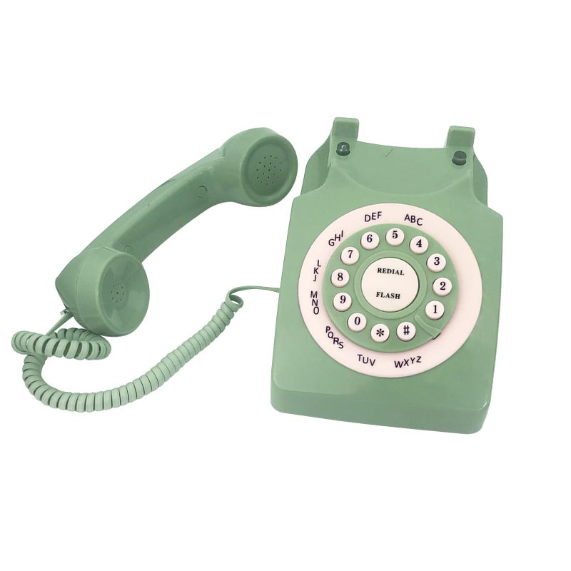 TelPal Retro Corded Landline Phone, TelPal Classic Vintage Old Fashion Telephone for Home & Office, Wired Home Phone Gift for Seniors (Green) - Image 5