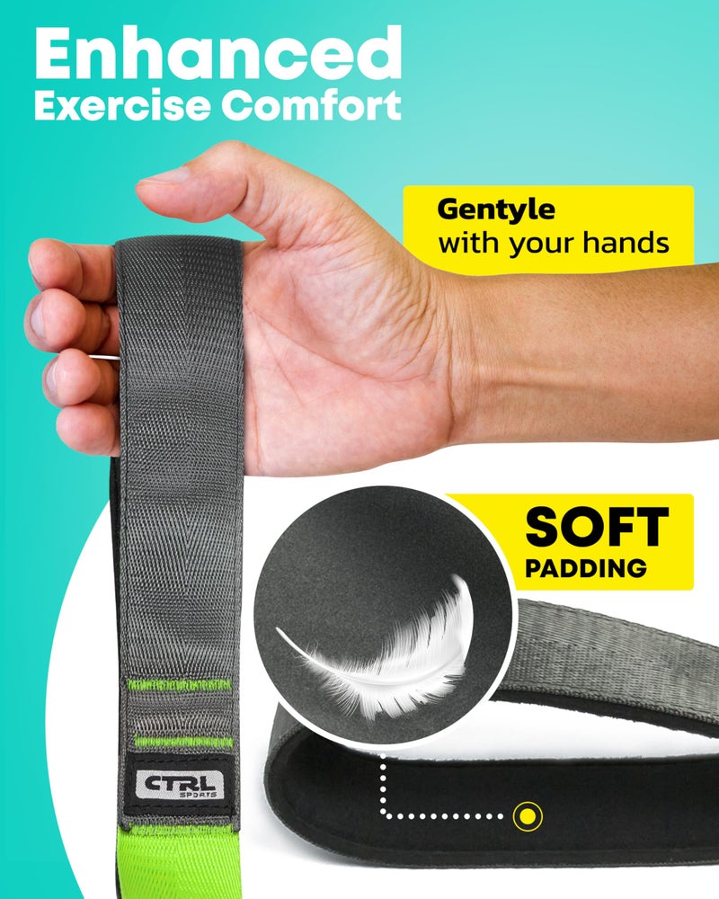CTRL SPORTS Stretching Strap with Loops - Non Elastic Stretch Band for Physical Therapy, Yoga Strap for Stretching Equipment, Stretch Bands for Exercise and Flexibility - Fascia, Hamstring & Leg Stretcher Belt - Image 3