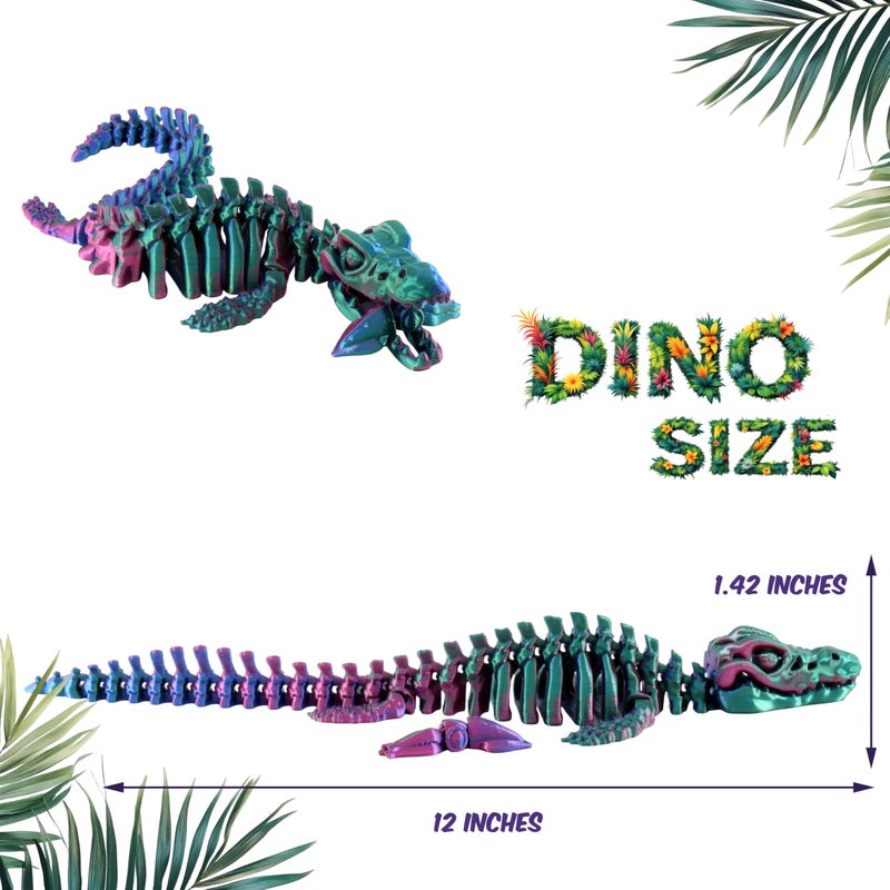 PowerTRC 3D Printed Skeleton Mosasaurus â€“ Prehistoric Collectible Articulating Dinosaur 3D Figurine Desk Decoration for Teens and Adults, Made in USA - Image 2