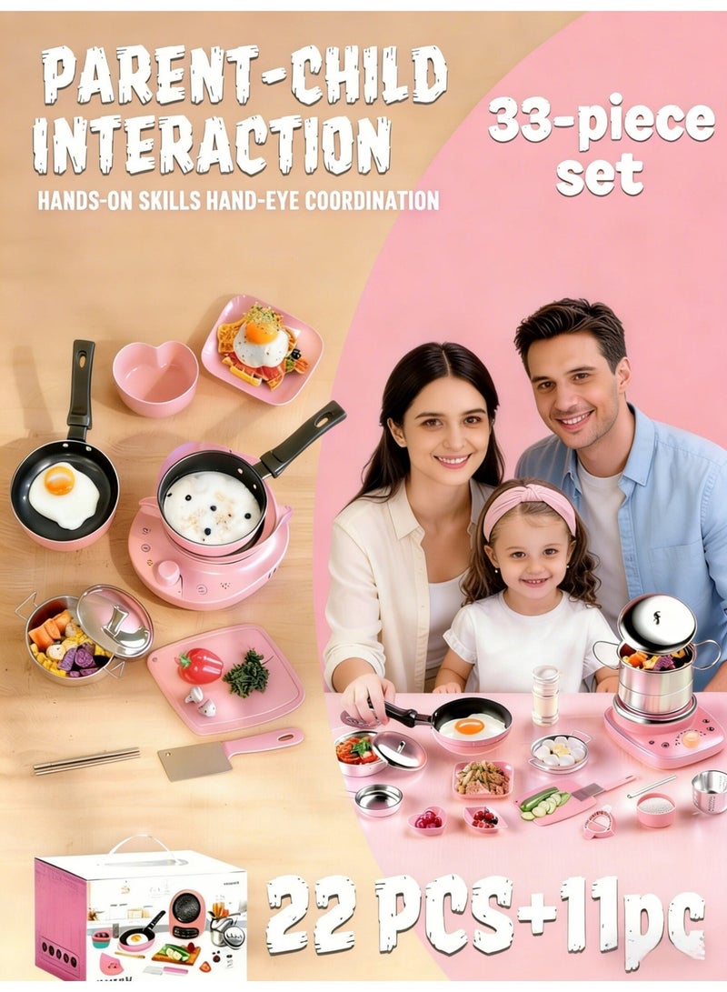 Joudiplay 【Eid Gifting】22-piece mini kitchen set for authentic cooking play – a complete little chef toy set designed for infants and toddlers, combining learning with fun. Suitable for both boys and girls, perfectly tailored to children's kitchen play needs. & 11-piece mini kitchen set for authentic cooking play – a complete little chef play set crafted for infants and toddlers, an educational and entertaining combination set. - Image 1