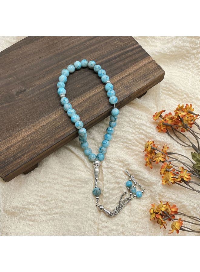 ييكسيا New 10mm 33 Beads Large Flower Bead Drop Tassel Glass Muslim Daily Prayer Beads Middle Eastern - Image 1