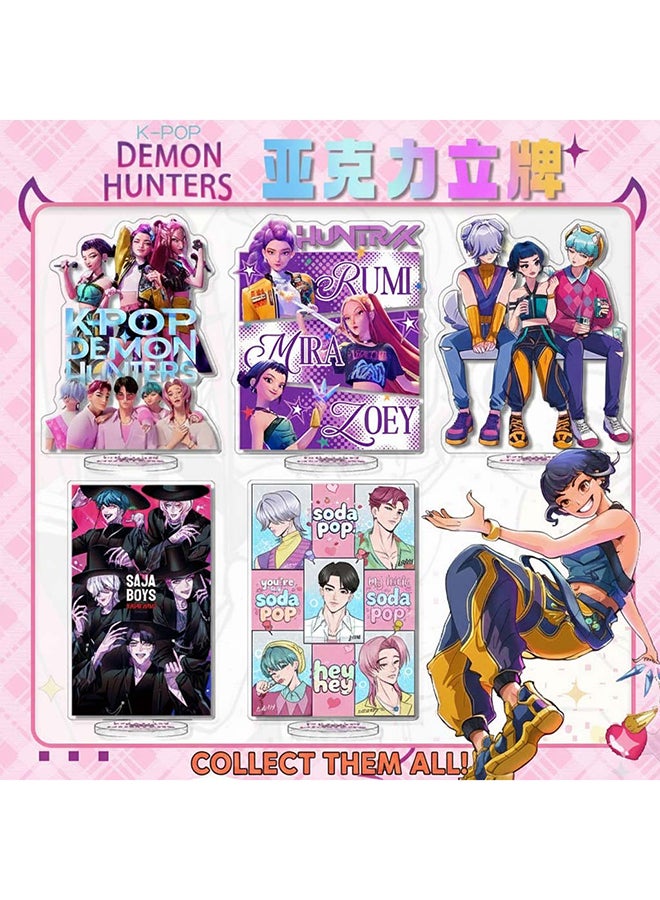 KPop Demon Hunters Rumi, Mira & Zoey Collage Edition Acrylic Monument 16 cm Character Portrait Standee, Purple HUNTRX Art Board, Glossy Anime Display Figure for Desk, Shelf & Collector Décor - Image 5