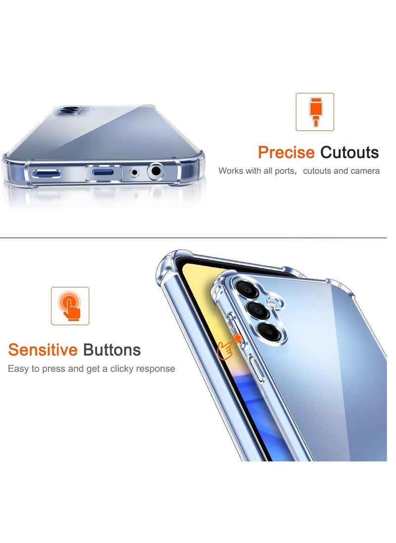 Generic Back Case For Samsung Galaxy A15 Cover, Ultra Transparent Shockproof Silicone Protective Case with Reinforced Corners Clear Thin Soft TPU Bumper Cover (Samsung Galaxy A15)  - Image 3