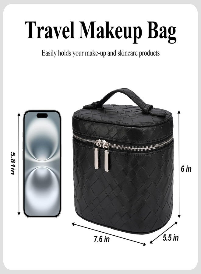 honitty Women’s Makeup Bag, Travel Cosmetic Case with Compartments and Handle, Portable Toiletry Organizer Bag, Mediano - Image 2