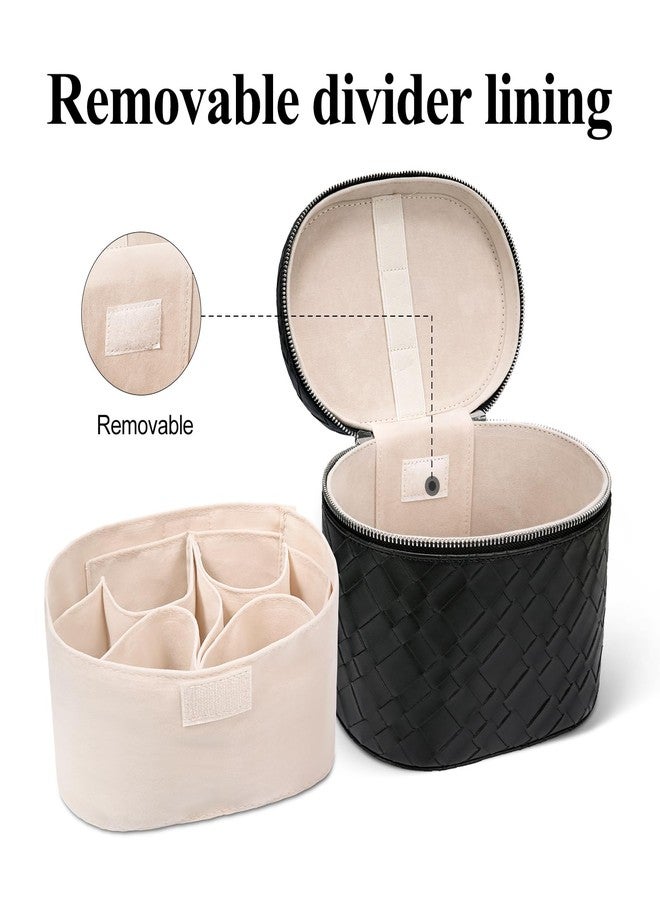 honitty Women’s Makeup Bag, Travel Cosmetic Case with Compartments and Handle, Portable Toiletry Organizer Bag, Mediano - Image 3