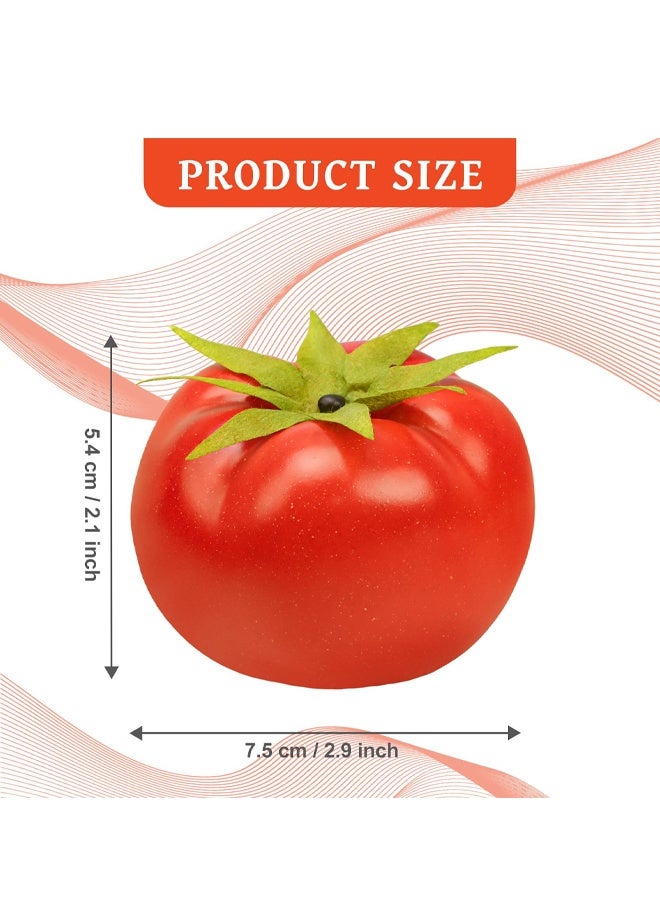 2Pcs Realistic Fake Tomatoes Foam Plastic Vegetables Home Kitchen Shop Decor Photography Props - Image 2