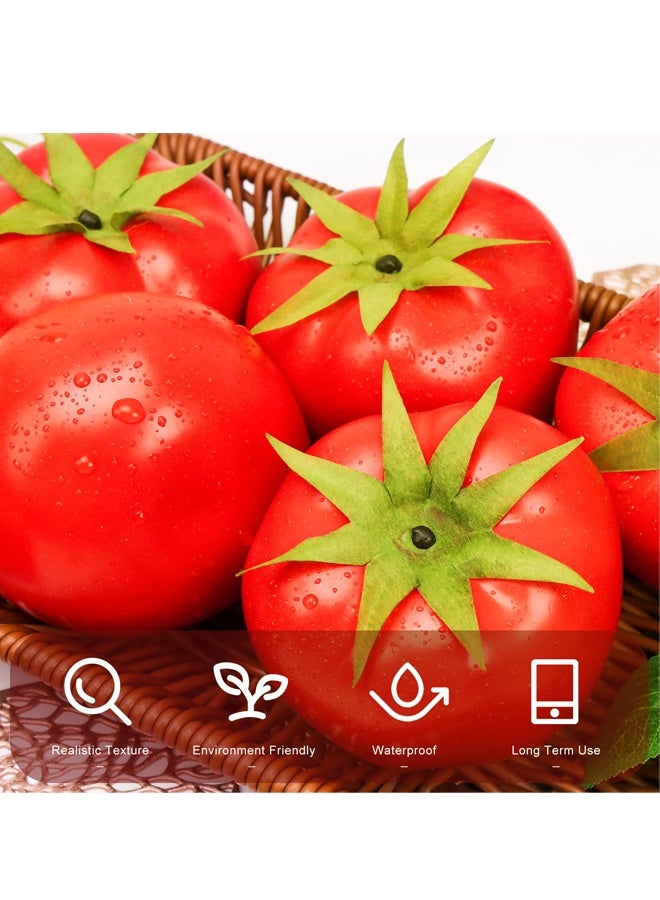 2Pcs Realistic Fake Tomatoes Foam Plastic Vegetables Home Kitchen Shop Decor Photography Props - Image 4