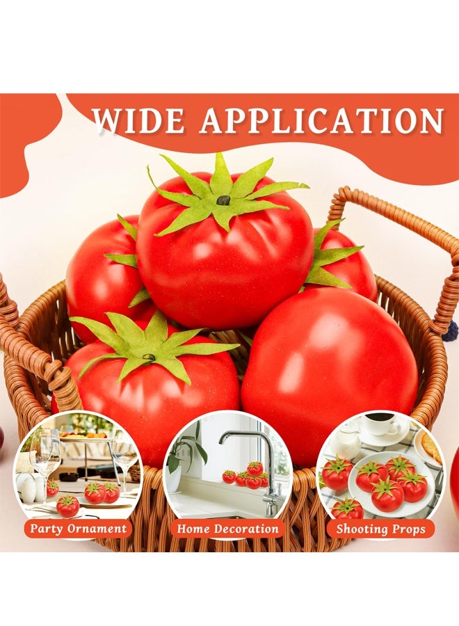 2Pcs Realistic Fake Tomatoes Foam Plastic Vegetables Home Kitchen Shop Decor Photography Props - Image 5