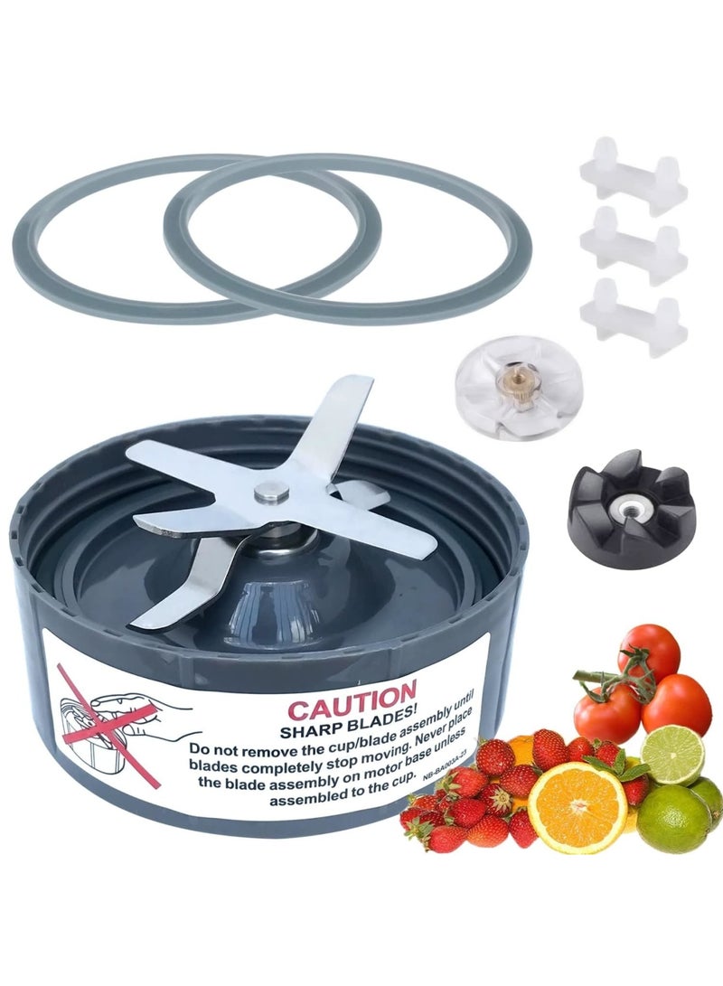 SYOSI [UPGRADE] Blender Blade Replacement, Stainless Steel Replacement Parts & Accessories, Replacement Blade Parts with Extractor Blade Gasket and Gear for Nutribullet 600W 900W Blender (8 Piece) - Image 1