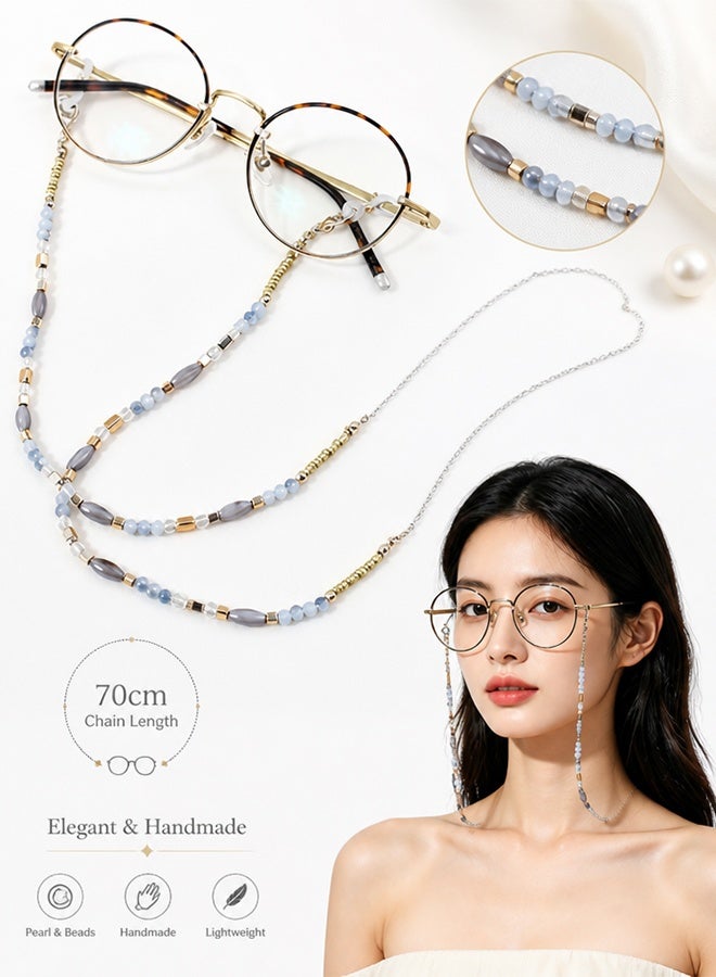 MXN Beaded Eyeglass Chains Anti Loss Reading Eyeglass Chain - Eye Glasses Strap Holders around Neck - Glasses Strap Holder for Women Girls Daily Use Travel Sports Fashion and Reading - Image 1