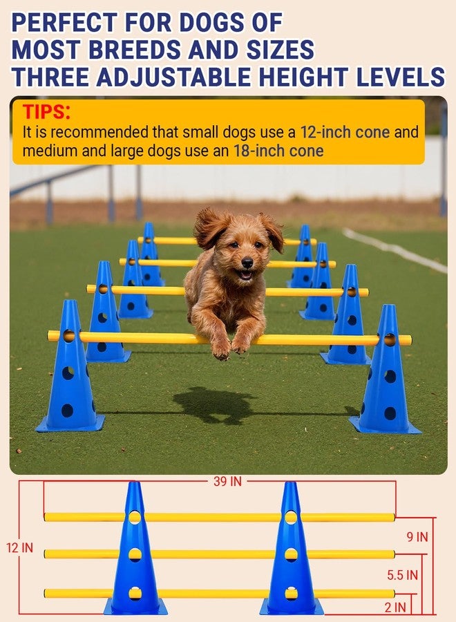 Lupar Dog Agility Course Backyard Set, Dog Agility Hurdle Cone Set with Height Adjustable Crossbar for Rehabilitation & Beginners, Dog Agility Equipment for Dog Obstacle Course - 12 Inch - Image 2