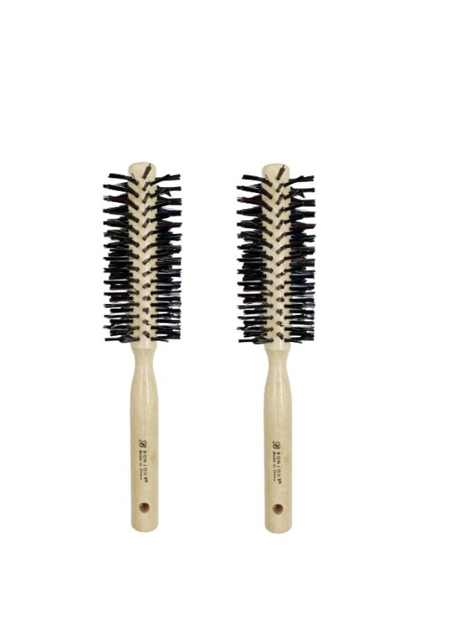 2 Pieces Round Hair Brush Black C203-064