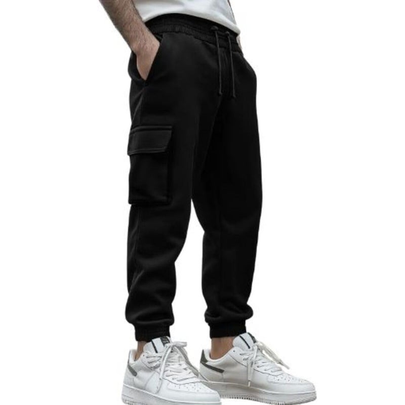 Men's Black Cargo Joggers with Utility Pockets