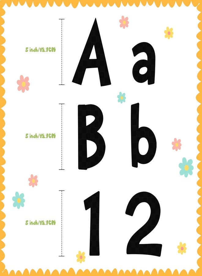 Tenare 268 Pcs Large Bulletin Board Letters 5 Inch Alphabet Combo Set, Chalkboard Poster Letters Cutouts for Board Display Craft Home Wall Decor(Black) - Image 2