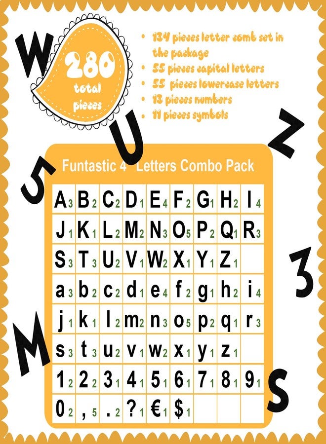 Tenare 268 Pcs Large Bulletin Board Letters 5 Inch Alphabet Combo Set, Chalkboard Poster Letters Cutouts for Board Display Craft Home Wall Decor(Black) - Image 4