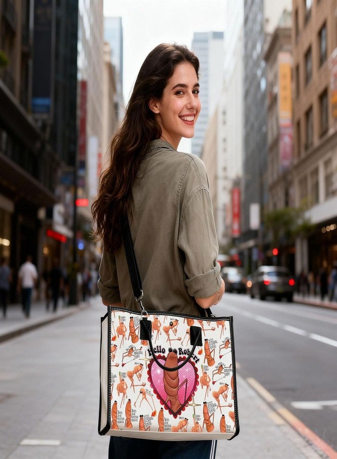 WUSUANED Funny Worm Tote Bag Cartoon Meme Gift Worm Character Lover Gift Hello Robert Bag (Funny Worm Bag TB) - Image 3
