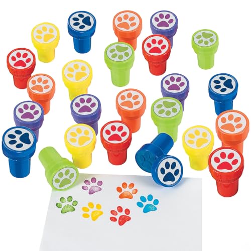 Fun Express Paw Print Stampers Educational and Learning Activities for Kids VBS Vacation Bible School SuppliesDecor 24 Pieces - Image 1