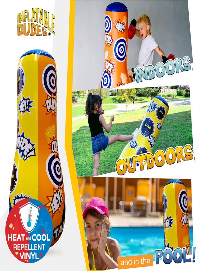 INFLATABLE DUDES Target Bag - Double-Sided - Ninja Dinosaur 47 Inches - Kids Punching Bag | Already Filled with Sand| Bop Bag | Inflatable Bopper | Boxing | Punching Bag for Kids- (Rex and Nobi) - Image 2