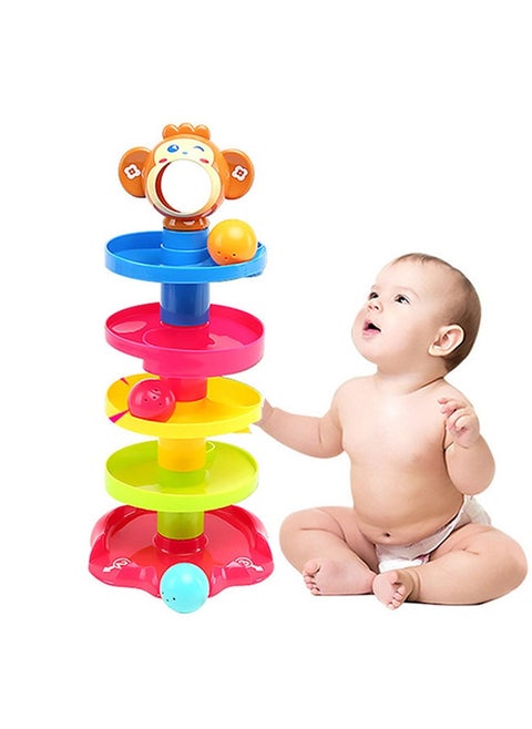 Rolling Ball Track Toy Multicolored Durable And Sturdy For Long Term Use Kids Toy 18x18x41cm