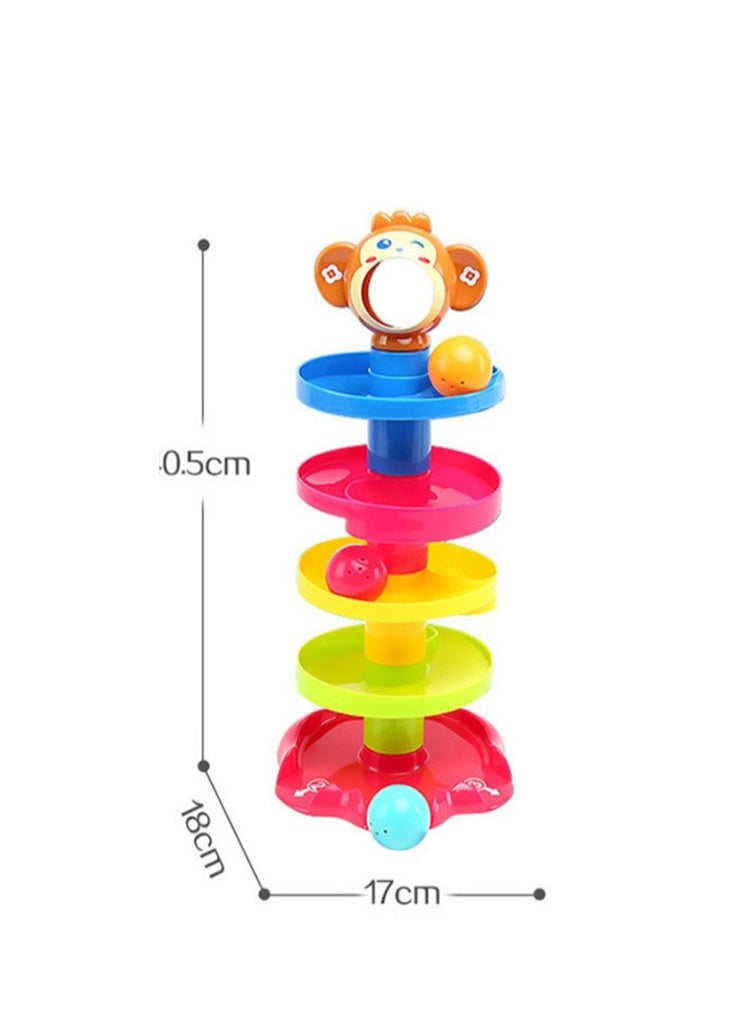 null - Rolling Ball Track Toy Multicolored Durable And Sturdy For Long Term Use Kids Toy 18x18x41cm - Image 1