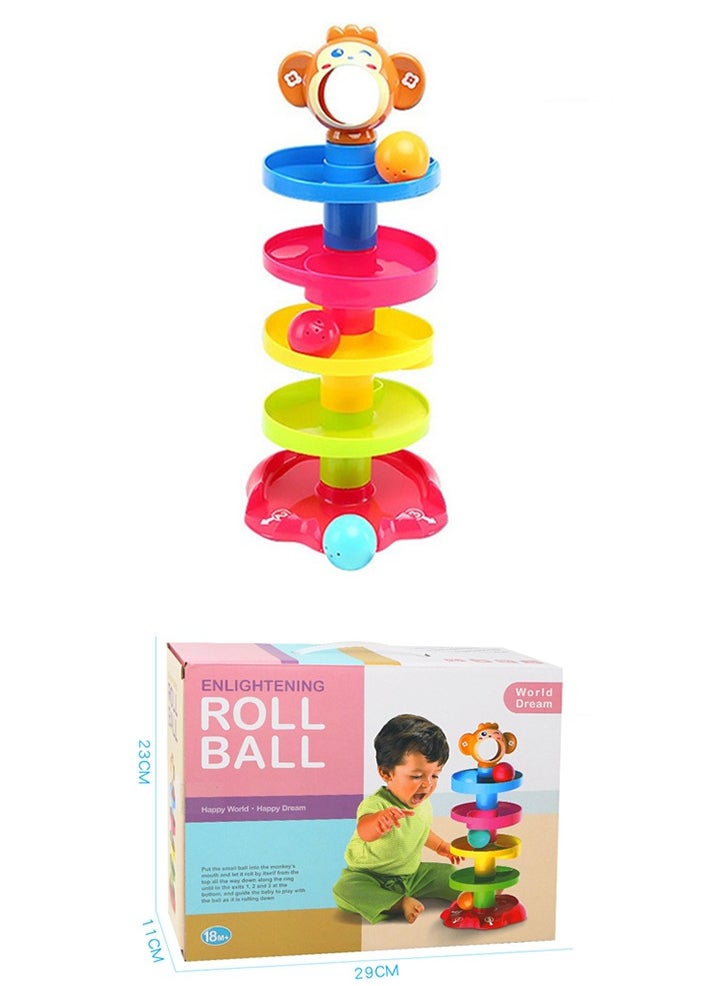 null - Rolling Ball Track Toy Multicolored Durable And Sturdy For Long Term Use Kids Toy 18x18x41cm - Image 1